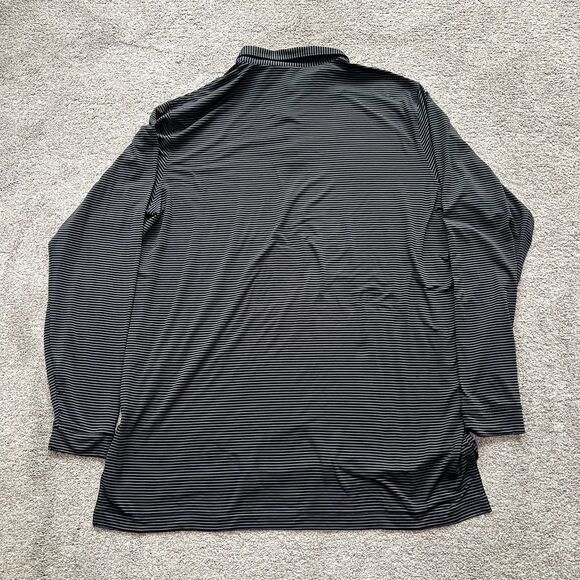 Peter Millar Crown Shirt Mens XL Gray Stripe Lyons Long Sleeve Polo - Picture 2 of 6